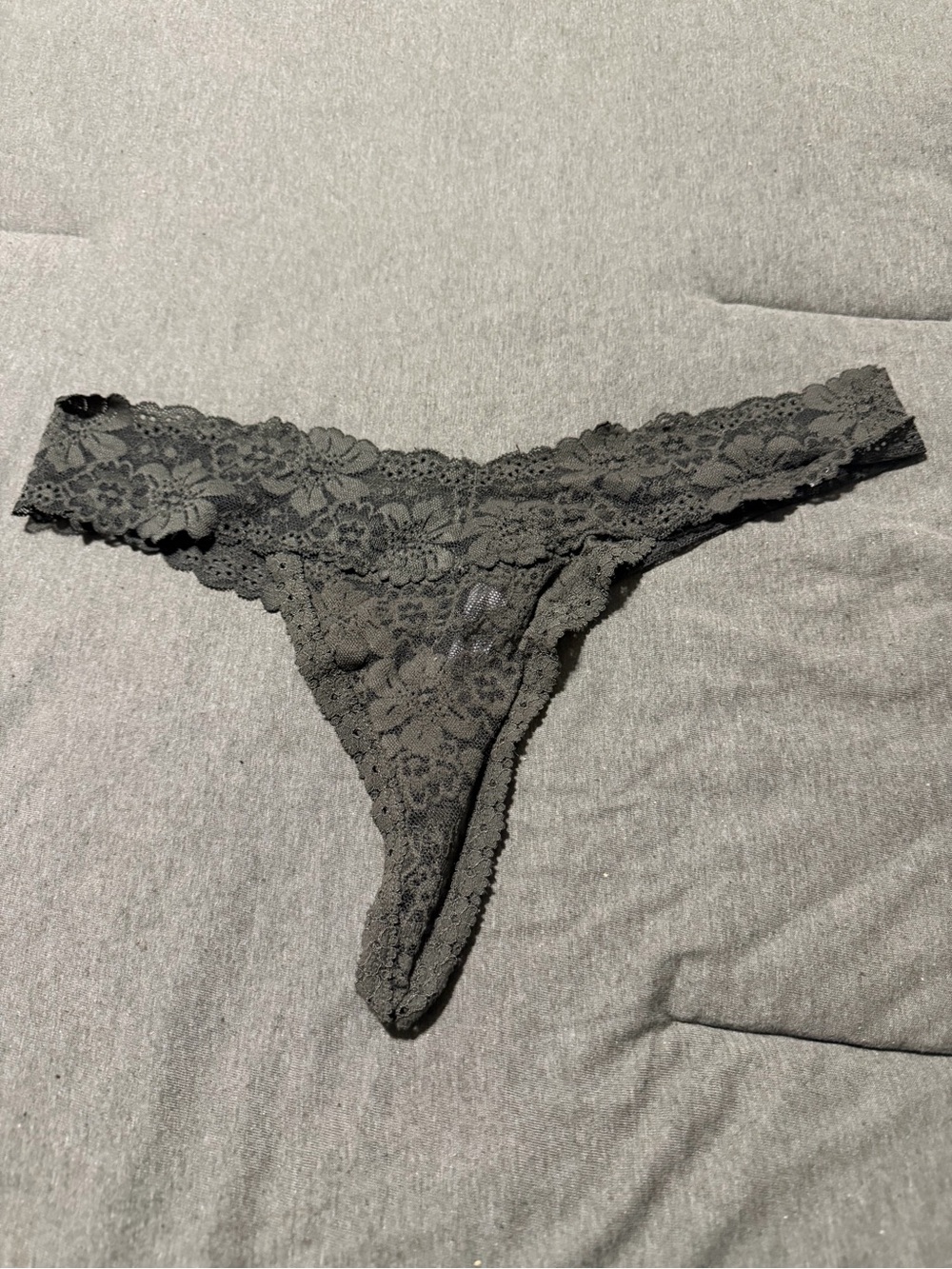 Lace Thong Underwear Olive